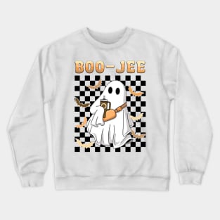 Spooky Season Cute Ghost Halloween Costume Boujee Boo-Jee Crewneck Sweatshirt